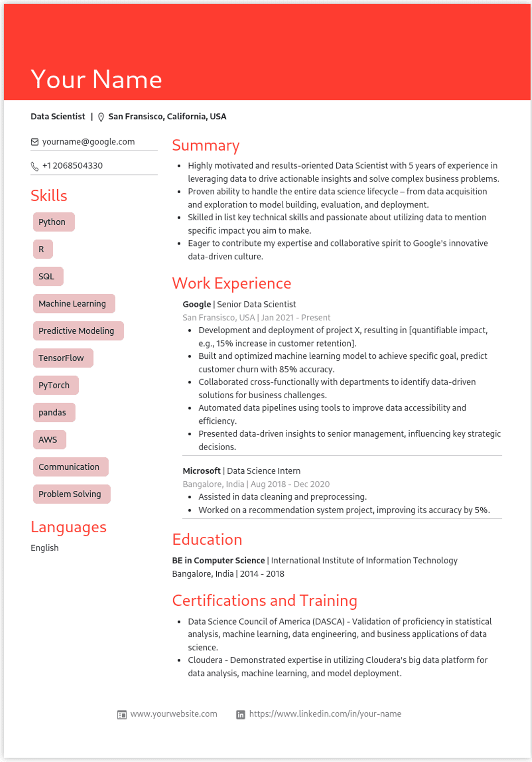 Resume Template Preview