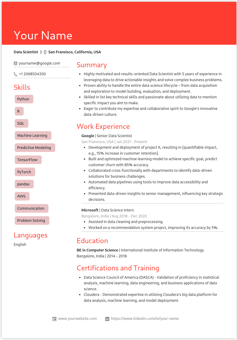 Resume Template Preview