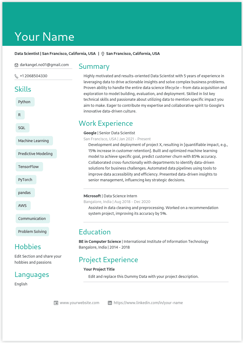 Resume Template Preview